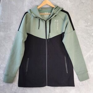 PICSIL Jacket Mens XL Premium Athletic Fleece Zip Hoodie Sweatshirt Sage Black